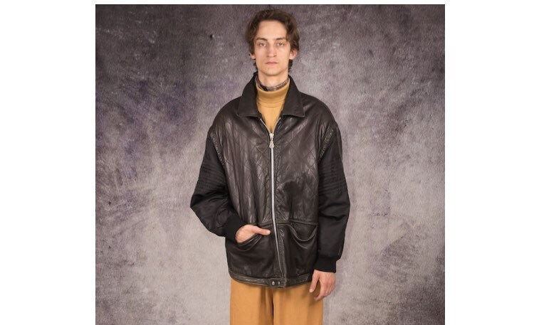 90s leather bomber jacket