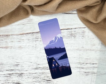 Night Mountain Landscape Bookmark | Reading Materials | Cozy Cottage