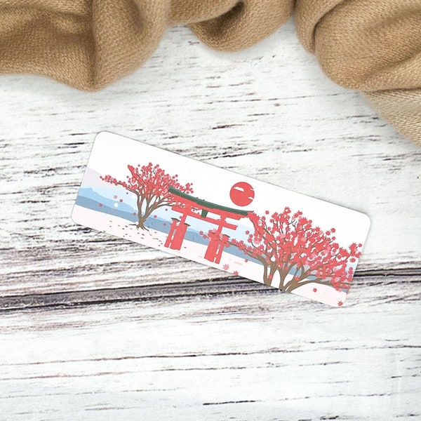 Japanese Landscape Bookmark | Reading Materials | Cherry Blossoms