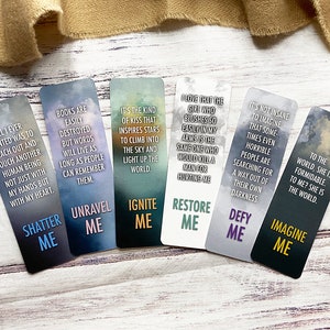 Shatter Me Series Quote Bookmarks