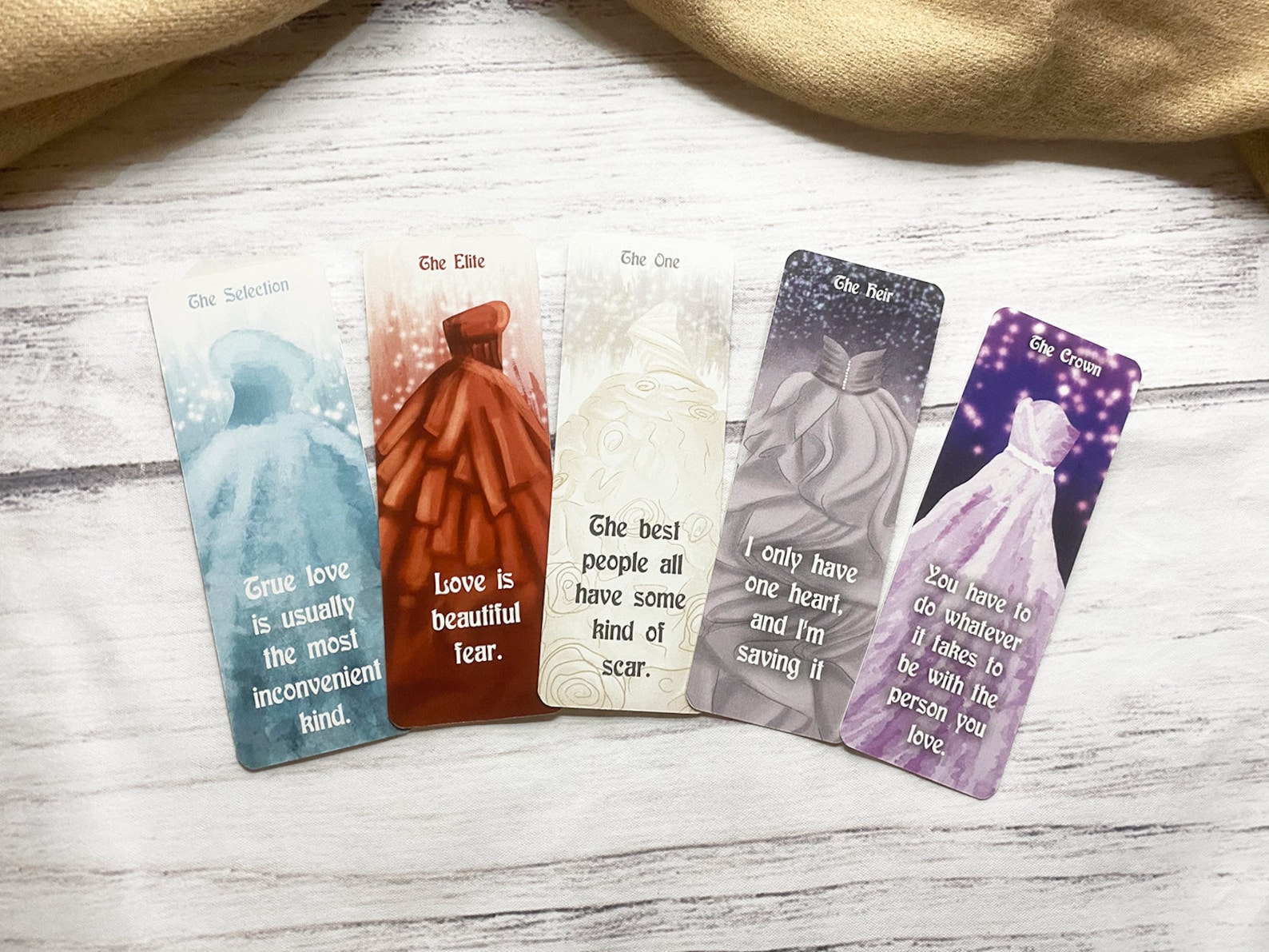 The Selection Series Quote Bookmarks | Etsy