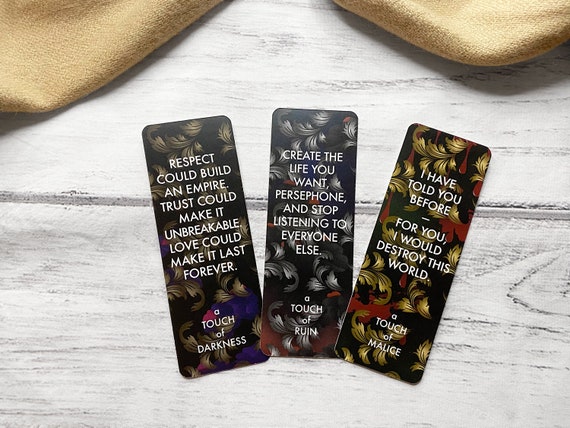 A Touch of Darkness Series Quote Bookmark | Etsy