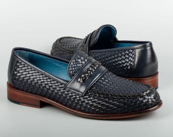 Boggi Milano Mens Blue Classic Loafers Casual Shoes Size US  display picture 2