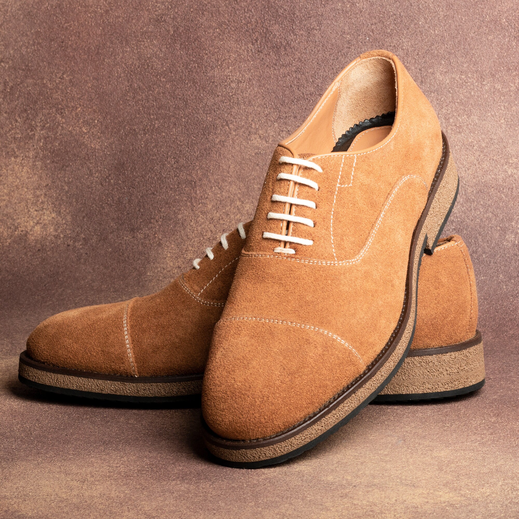 Suede cap toe shoes deals