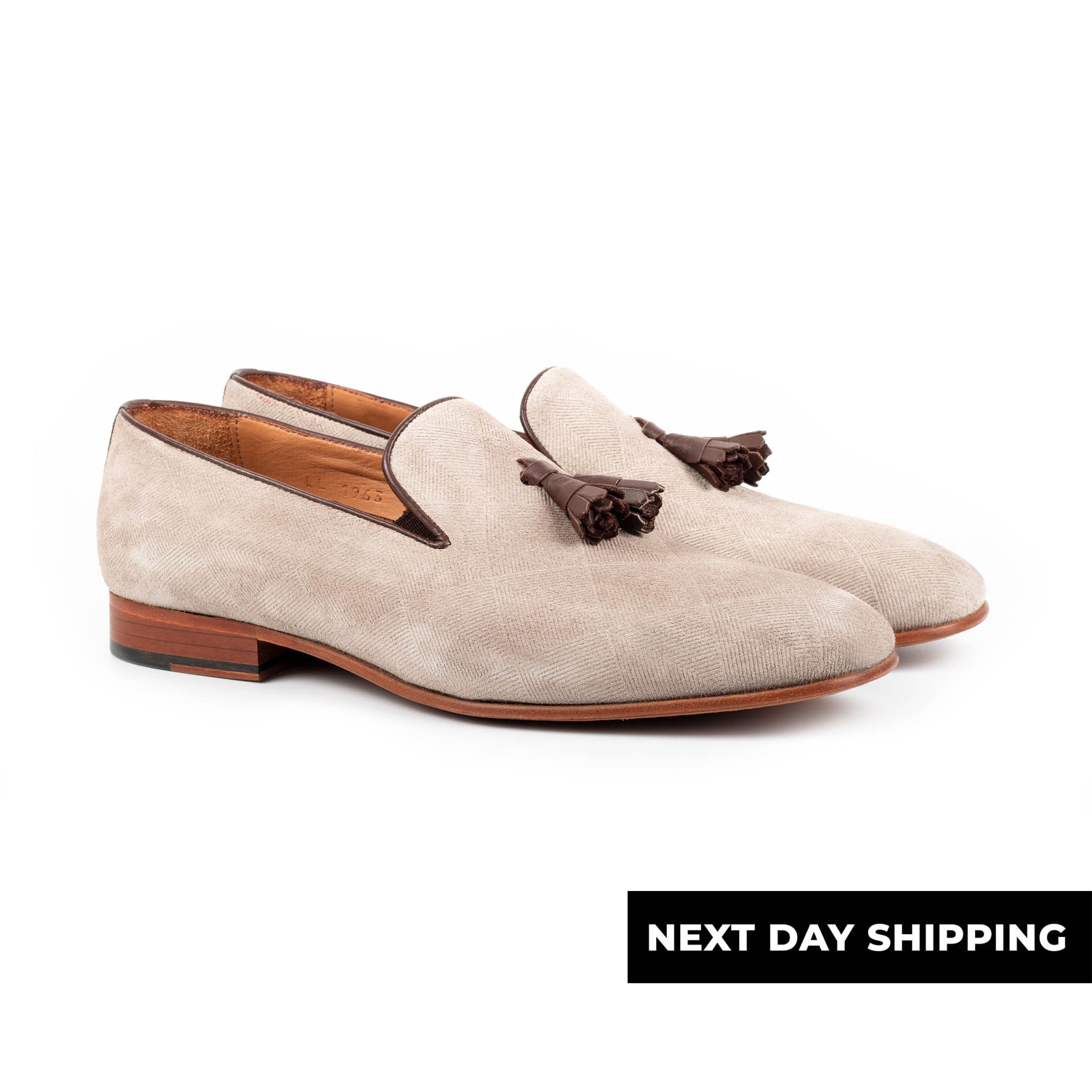 【AAKE】SUEDE TASSEL SHOES Zerbay Hekla Men's Mink Patterned Suede Leather Tassel