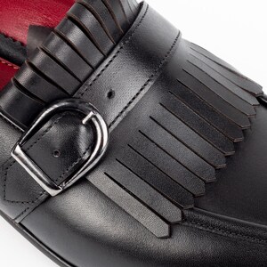 Men's Nevado Black Leather Single Monk Strap Dress Shoes, Blake Stitched image 6