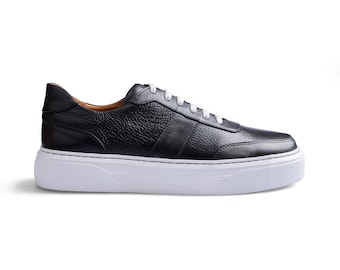 Men's Mantaro Black Calf Leather Sneaker Shoes