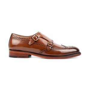 Herren Kazbek Tan Leder Doppel Monk Strap Kleid Schuhe Bild 5