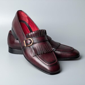Men's Nevado Bordeaux Leather Single Monk Strap Dress Shoes, Blake Stitched image 4