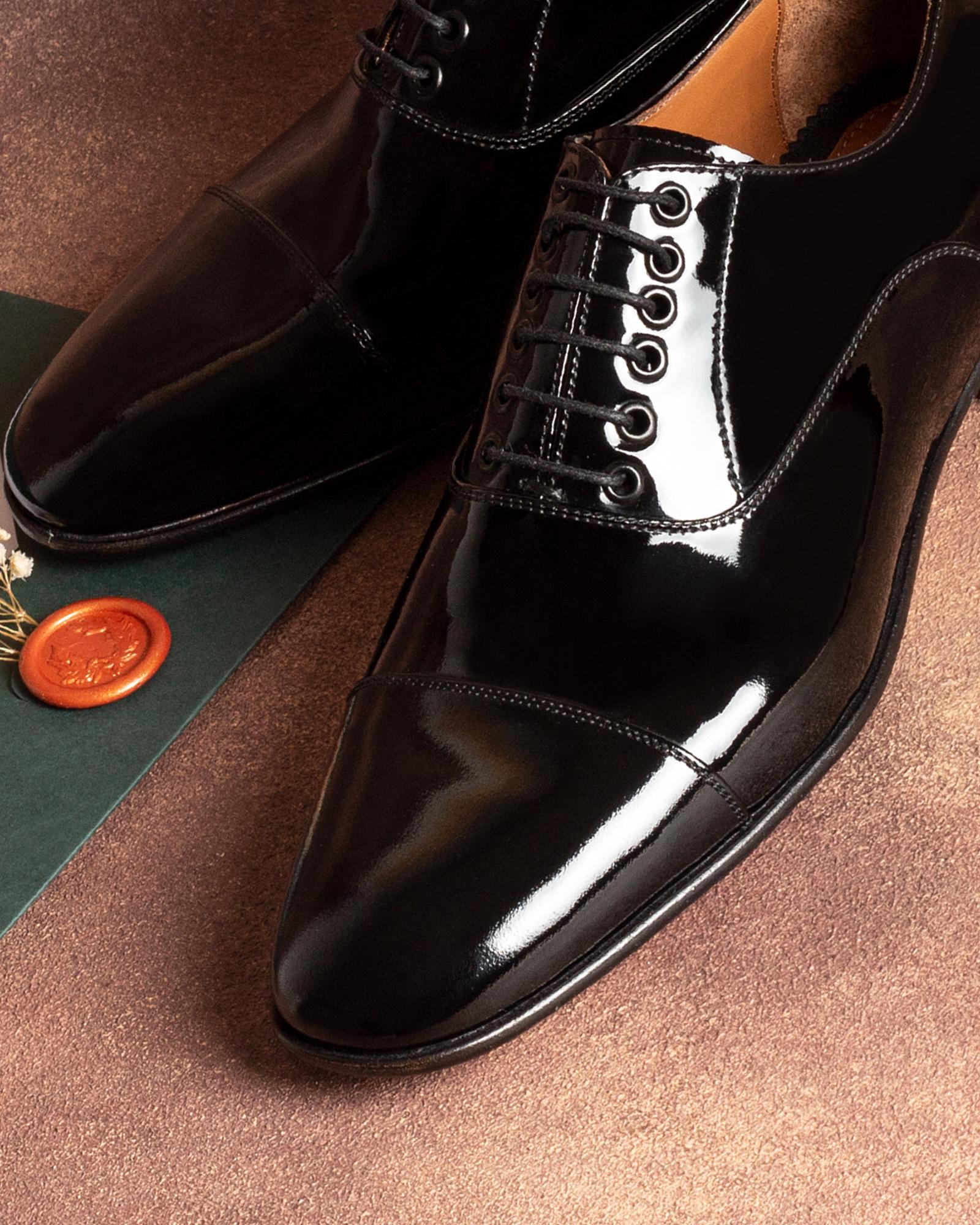 black patent mens dress shoes The Martin Wholecut
