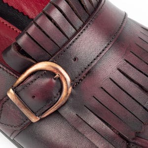 Men's Nevado Bordeaux Leather Single Monk Strap Dress Shoes, Blake Stitched image 6