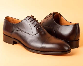Men's Lonzo Brown Calf Leather Cap Toe Oxford Design