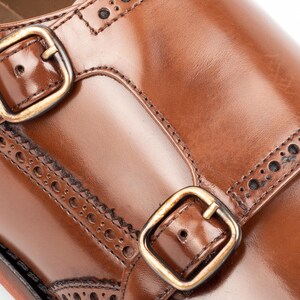 Herren Kazbek Tan Leder Doppel Monk Strap Kleid Schuhe Bild 6