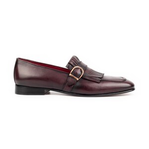 Men's Nevado Bordeaux Leather Single Monk Strap Dress Shoes, Blake Stitched image 5