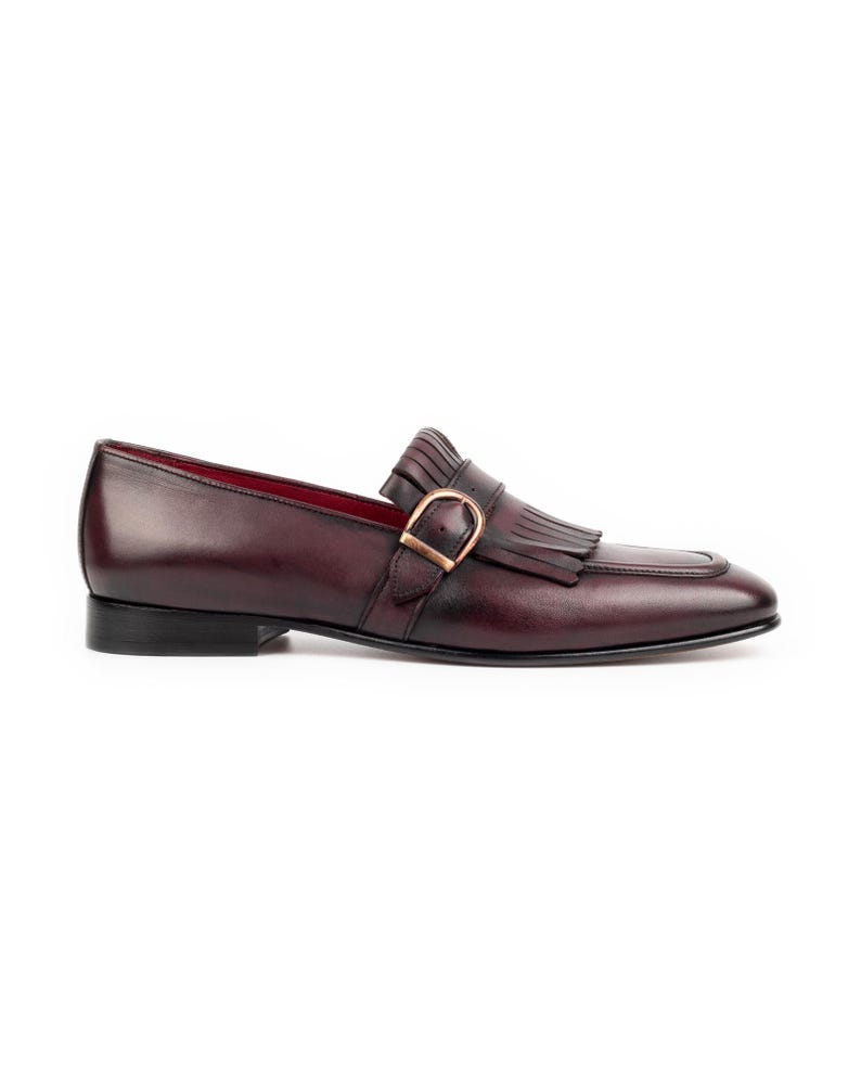 Men's Nevado Bordeaux Leather Single Monk Strap Dress Shoes, Blake Stitched image 5