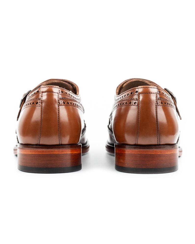 Herren Kazbek Tan Leder Doppel Monk Strap Kleid Schuhe Bild 7