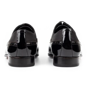 Zapatos Oxford Irazu de charol negro para hombre - Zapatos de vestir tipo esmoquin con costuras Blake imagen 7