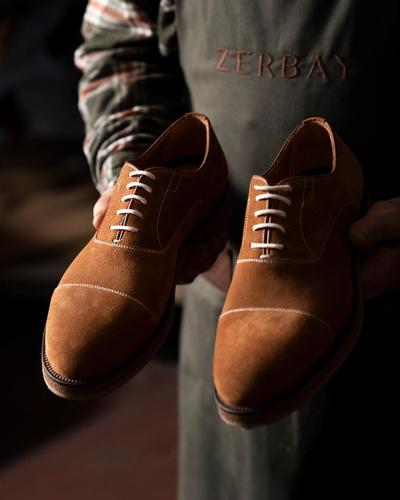 メンズ Skollis タン スエードレザー キャップトゥ オックスフォード