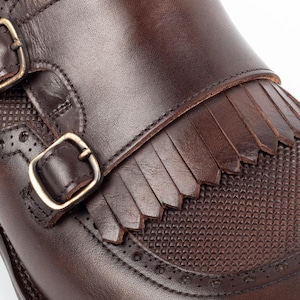 Men's Lhotse Brown Double Monk Strap Dress Shoes, Blake Stitched Leather image 6