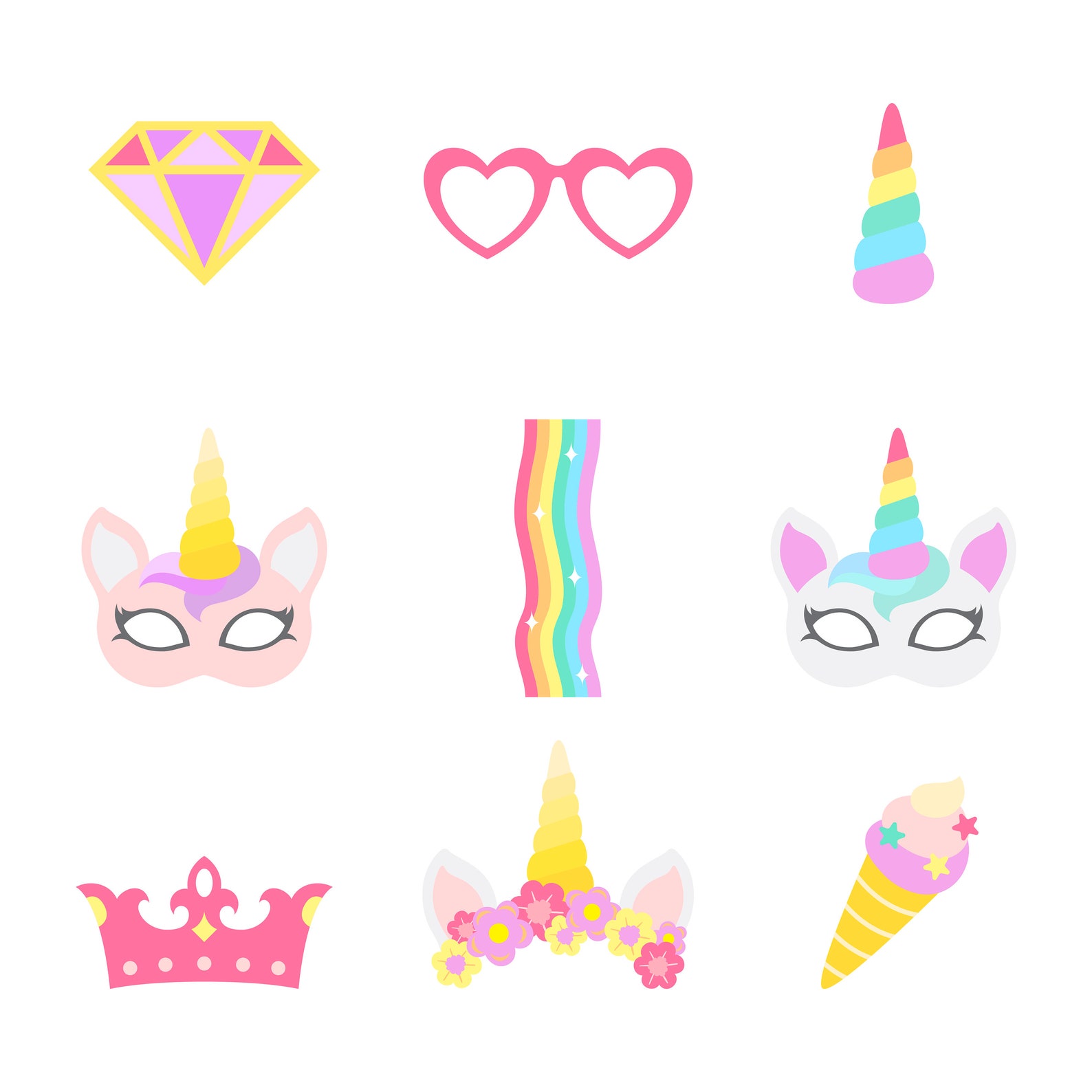 Download Printable Unicorn Photo Booth Props Page Two - Birthday ...