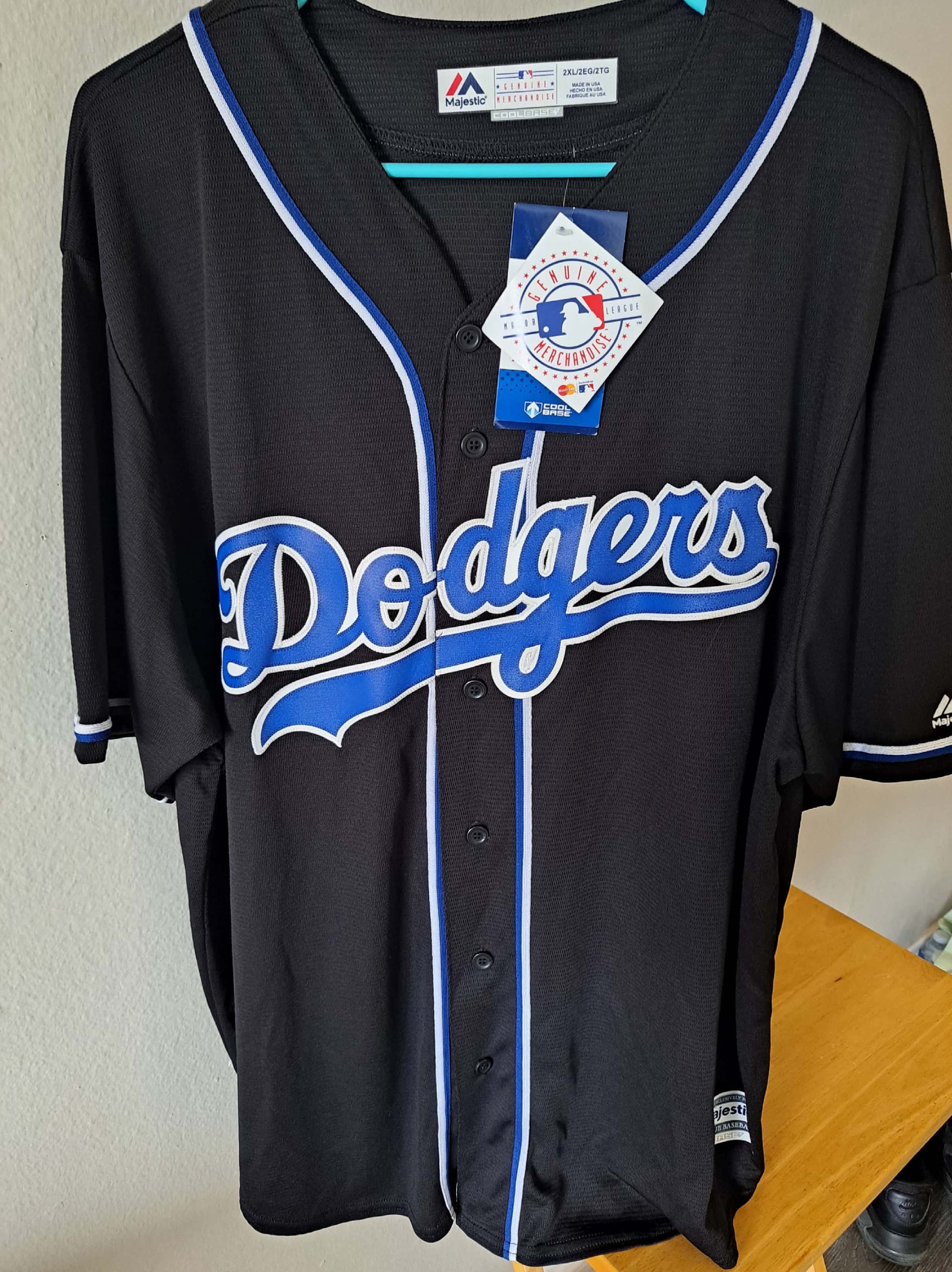 Majestic Brooklyn Dodgers Baseball Jersey in Black for Men