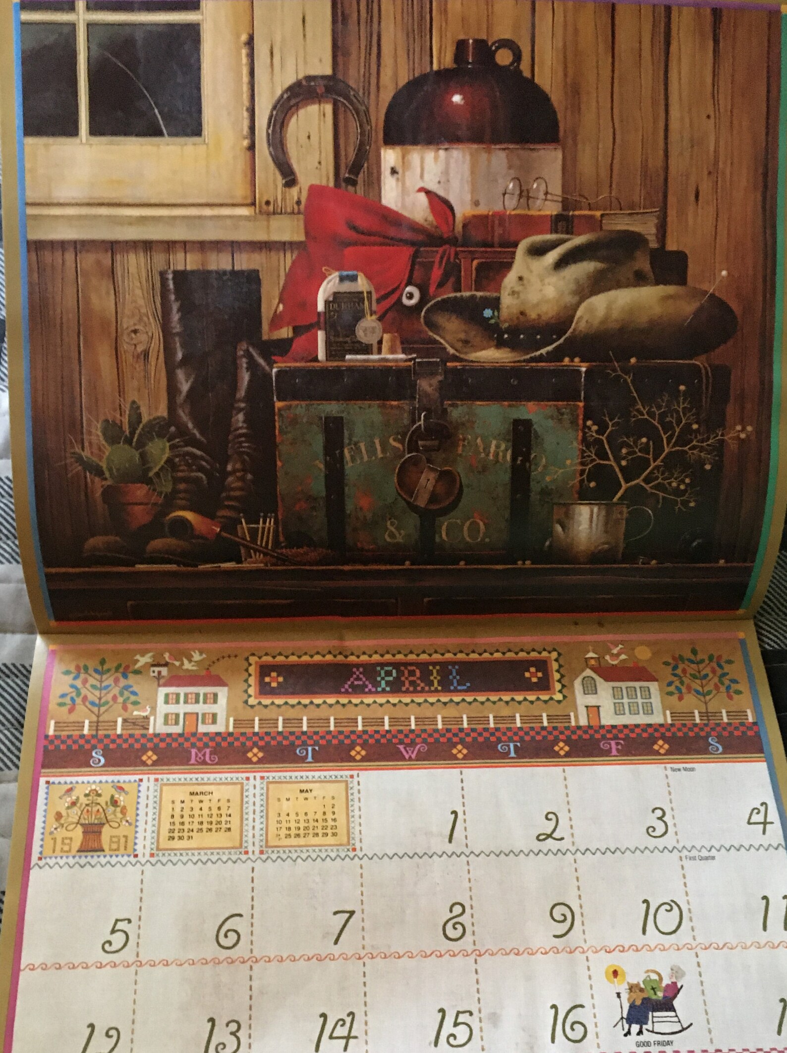 Americana Calendar 1981 Charles Wysocki Primitive Folk Art Etsy