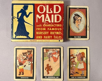 Old Maid Nursery Rhymes Fairy Tales Vintage Playing Cards