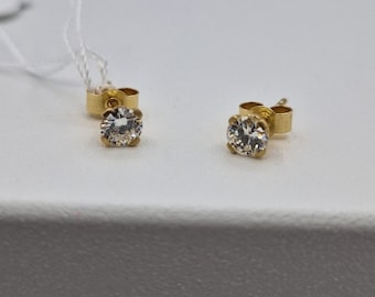 Diamond stud earrings in 750 gold with IGI certificate | Brilliant stud earrings in real gold 18 carat | Earrings with diamonds | of course diamond