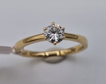Solitaire ring goud 14 karaat met diamant/briljant + IGI certificaat | Diamanten ring met certificaat | Diamanten ring | verlovingsring | Applicatie ring