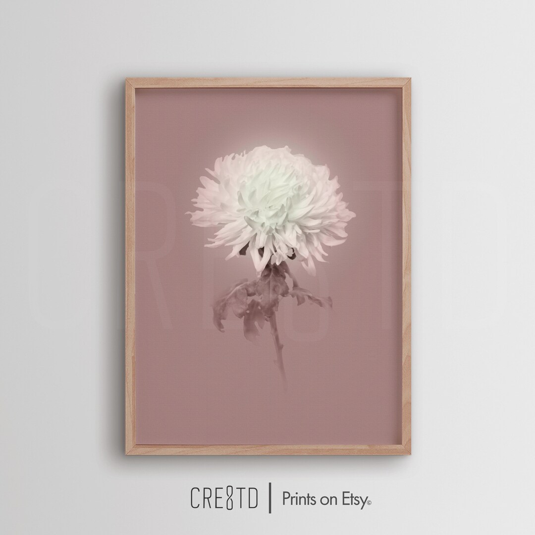 Pink Blossom Flower, Vintage Printable Wall Art, Boho Floral Prints