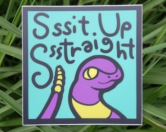 Ekans Sit Up Straight 3x3 waterproof vinyl sticker