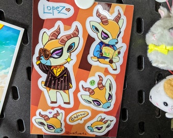 ACNH// Lopez Glossy 4x6" Vinyl Sticker Sheet