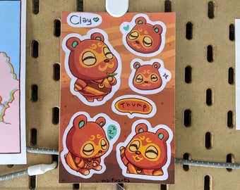 ACNH// Clay Glossy 4x6" Vinyl Sticker Sheet