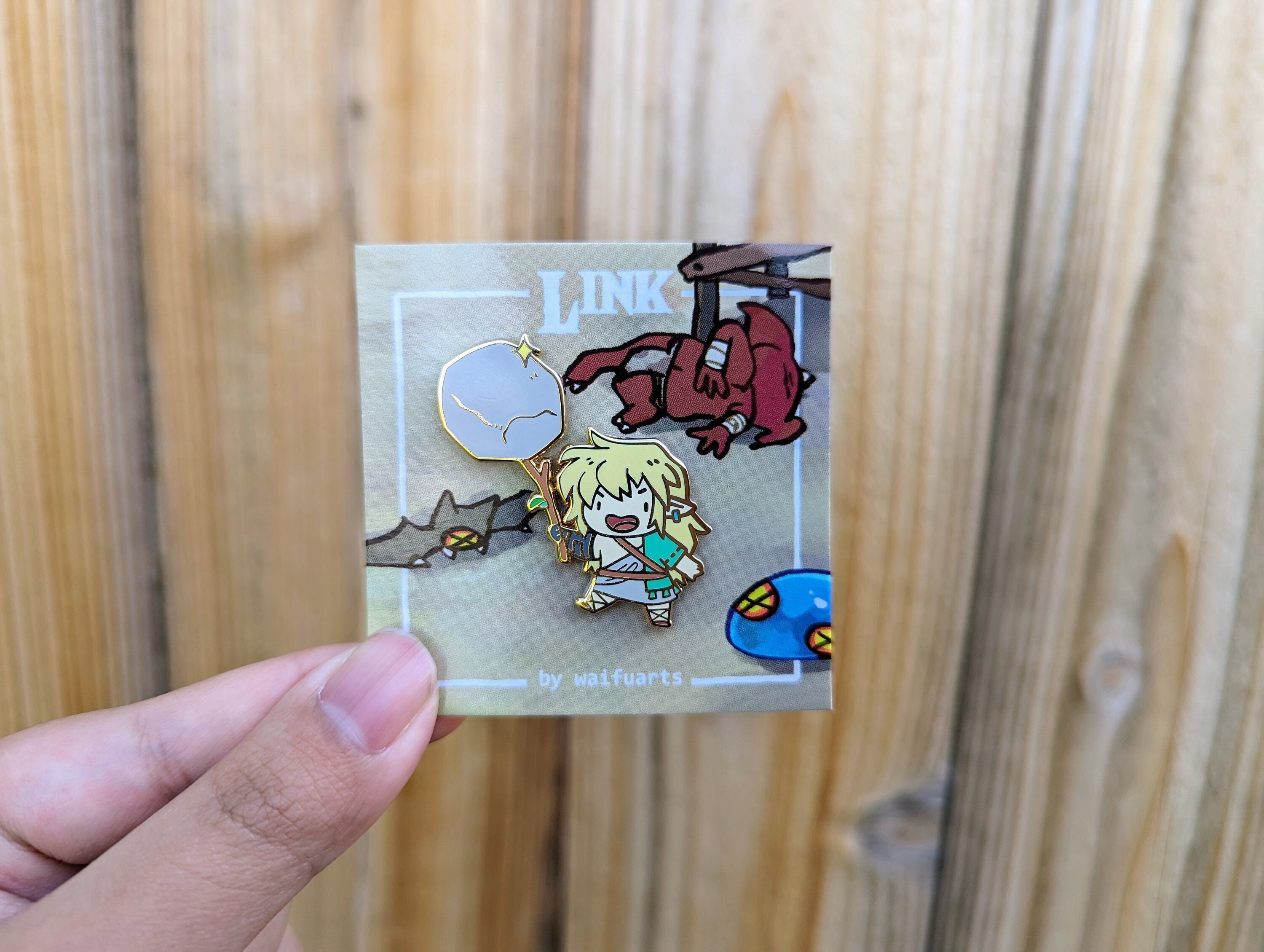 Link is Armed and Dangerous 1.5 Inch Gold Plated Hard Enamel Pin