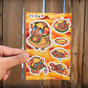 ACNH// Frita 4x6&quot; Vinyl Sticker Sheet