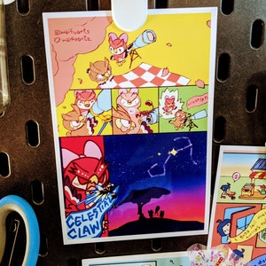 ACNH// Celeste and Blathers Comic Glossy 4x6&quot; Photo Print