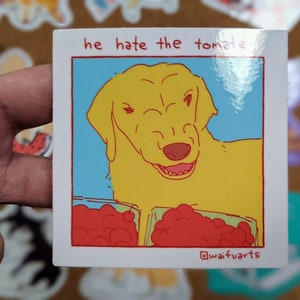 He Hate the Tomate 3"x3" Glossy Vinyl Sticker - Etsy