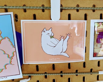 Little Kitty does a Big Stretch 4x6" Photo Print