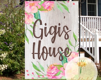 GIGI'S HOUSE FLAG | Grandparent's Day Gift | Garden Flag For Spring | Double Sided | Welcome Garden Flag