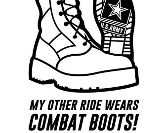 My Hero Wears Combat Boots Decal Sticker Vehicle Car Truck Window Wall Laptop