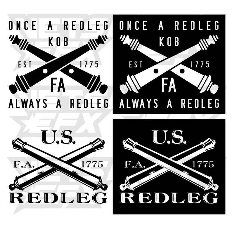 Field Artillery red Leg Decal & Stencil EPS PDF Etsy