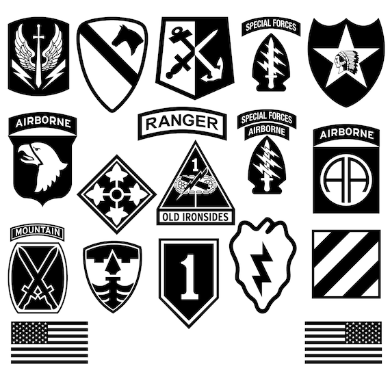 Army Patches Decals SVG PDF AI Etsy