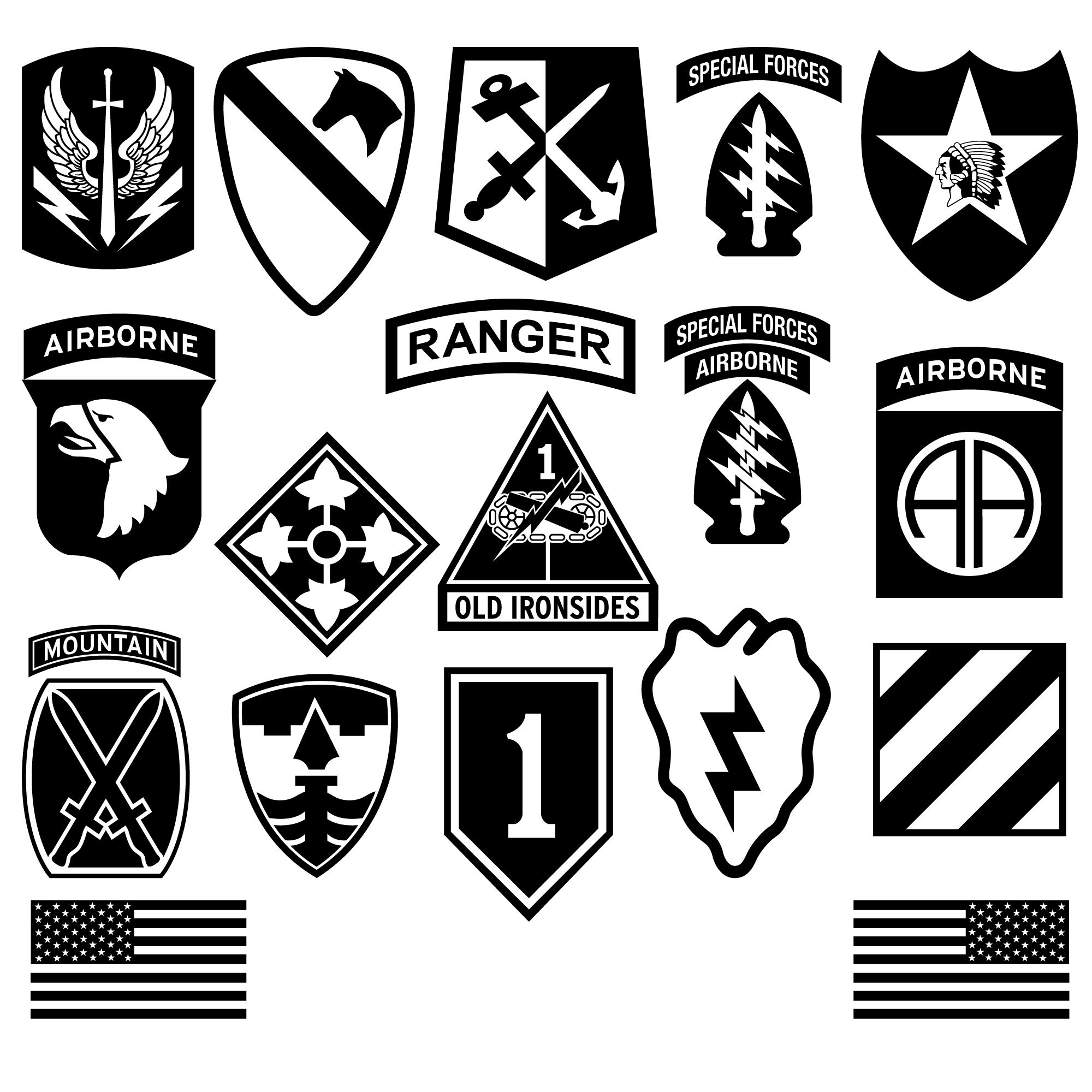 Army Patches Decals SVG PDF AI Etsy