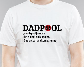 DADPOOL Zabawna męska koszulka z nadrukiem na Dzień Ojca Koszulka z nadrukiem Jak tata męska