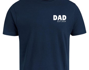 Personalized Dad Est. 2024 T-Shirt, New Daddy Gift