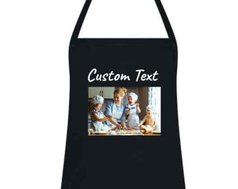 Custom Image and Text Multicolor Apron – Personalised Baking Apron for Kitchen, Mother’s Day, Birthday Gifts