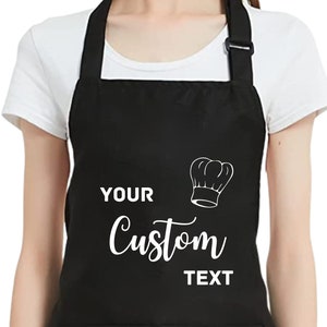 Gepersonaliseerde chef-kokschort, aanpasbare schort, bakschort, aangepaste keukenschort, aangepaste werkschort, schorten voor vrouwen, horecaschort