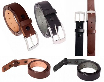 Cristopher fatto a mano pieno fiore Cintura in Pelle Marrone Ottone Antico Nichel Buckle