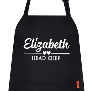 Gepersonaliseerde chef-kokschort, aangepaste chef-kokschort, kerst- of jubileumcadeau, bruidscadeau, barbecueschort chef-kok