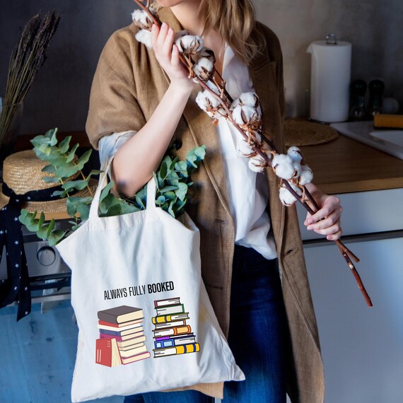 Borsa Tote In Tela 'Just One More' Per Amanti Dei Libri - Shopping Bag Riutilizzabile 40x35 Cm, Stampa Fronte/Retro, Regalo Per Lettori E Topi Di Biblioteca